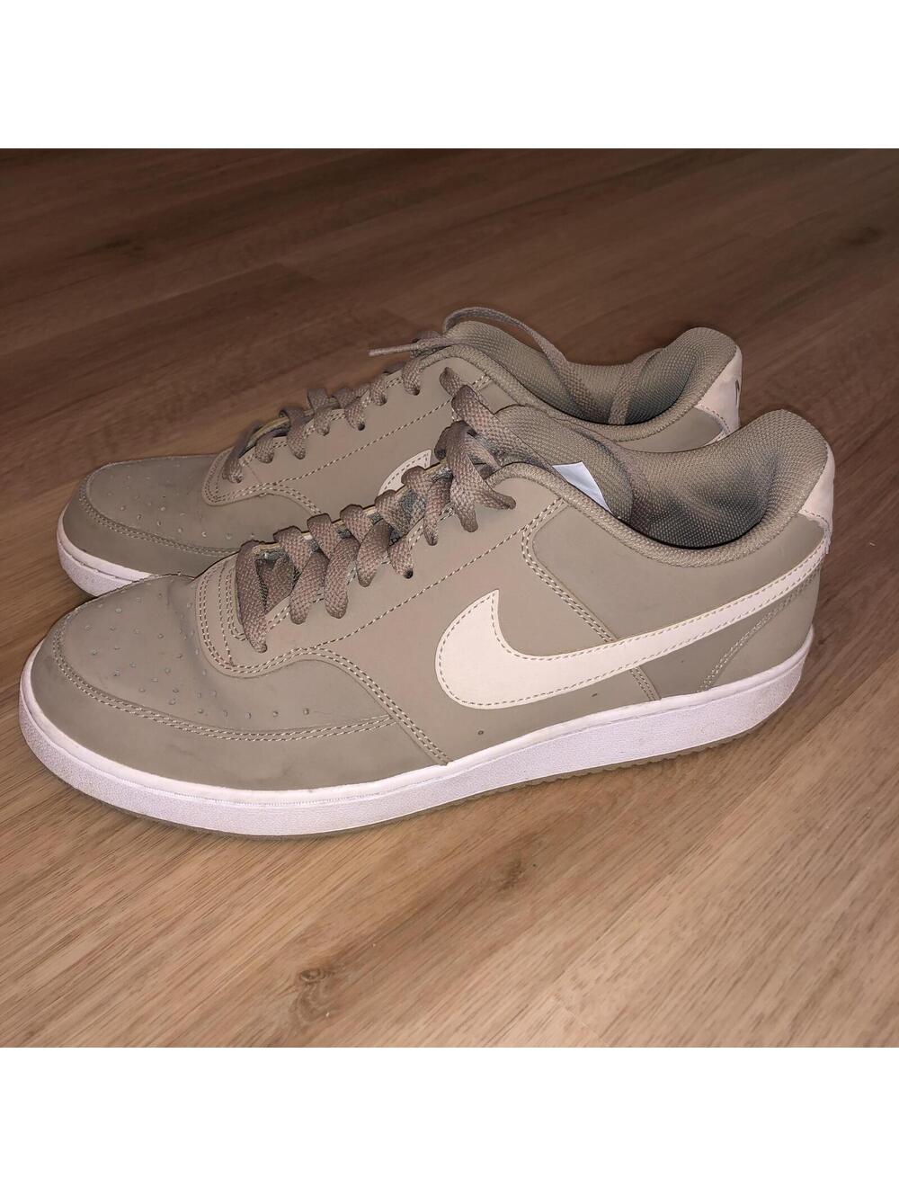 NIKE COURT VISION LOW KHAKI SANDDRIFT TAN BEIGE WHITE SNEAKERS MENS SIZE 10.5